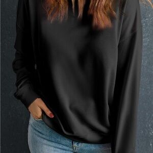 Round Neck Dropped Shoulder Sweatshirt